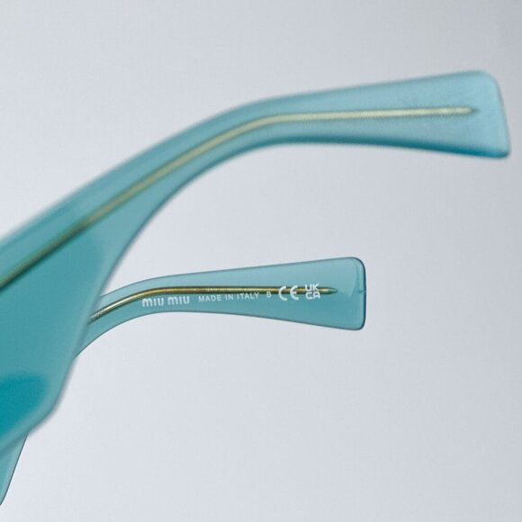 Miu Miu MU09WS 19L09T BRAND NEW Sunglasses Ivy Opal Dark Grey Rectangle Women - Picture 9 of 12